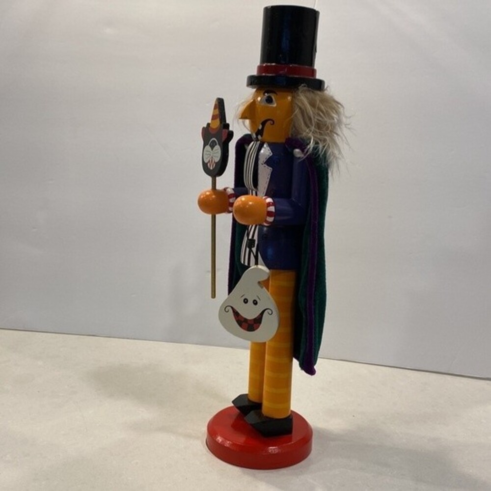 Very Rare Bombay Halloween Wooden Pumpkin 🎃 Nutcracker 15” Tall 5” Wide - Picture 5 of 16